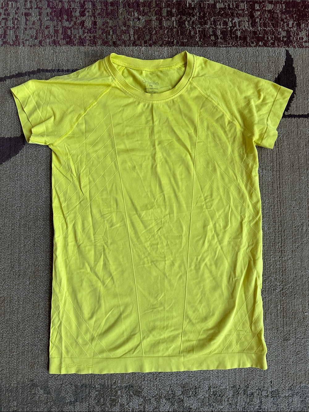 oiselle Neon Yellow Short Sleeve Running Top